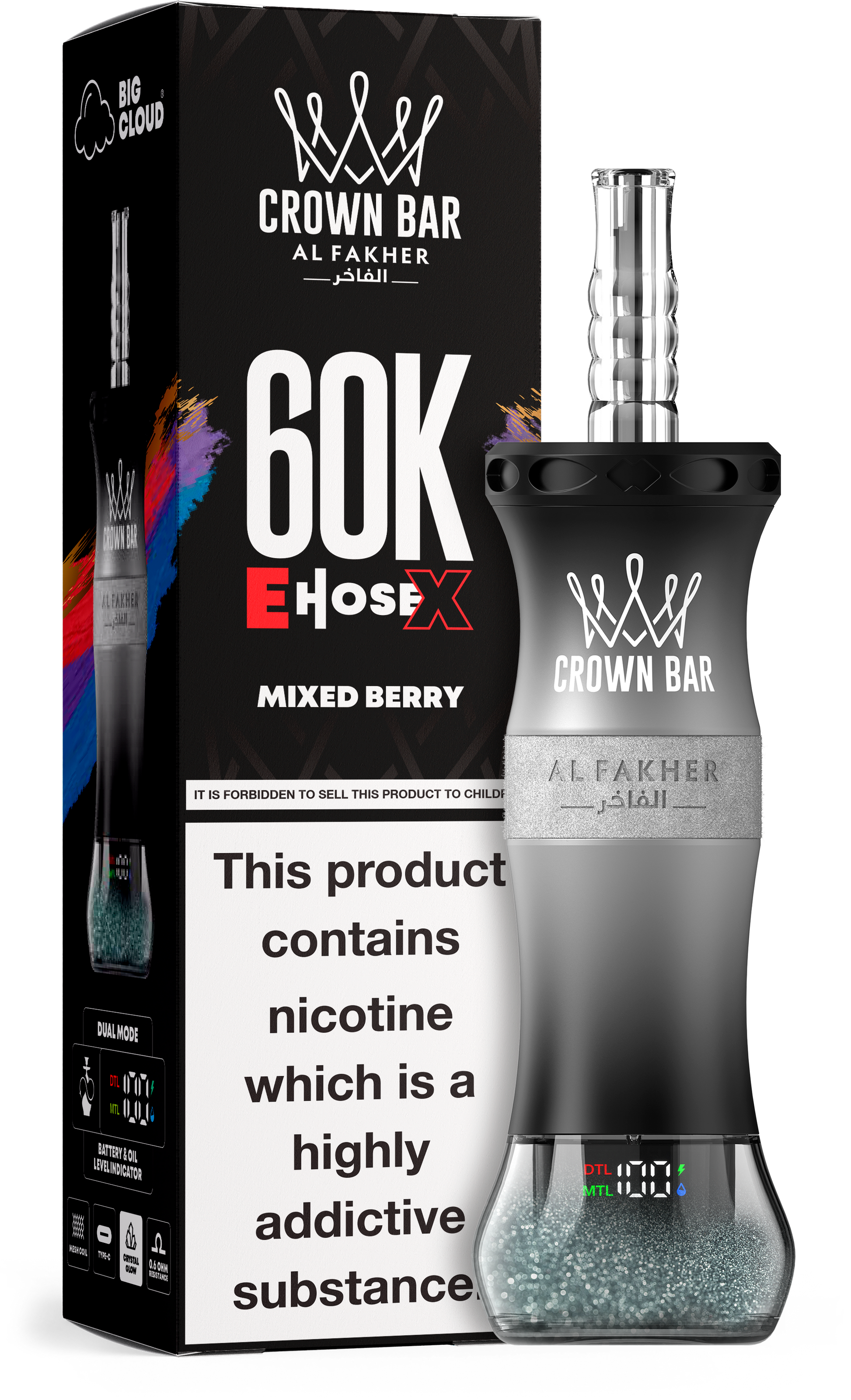 Al Fakher Crown Bar E Hose X 60K Mini Hookah E-Shisha | 60.000 Zge Al Fakher Crown Bar E Hose X 60K Mini Hookah E-Shisha | 60.000 Zge