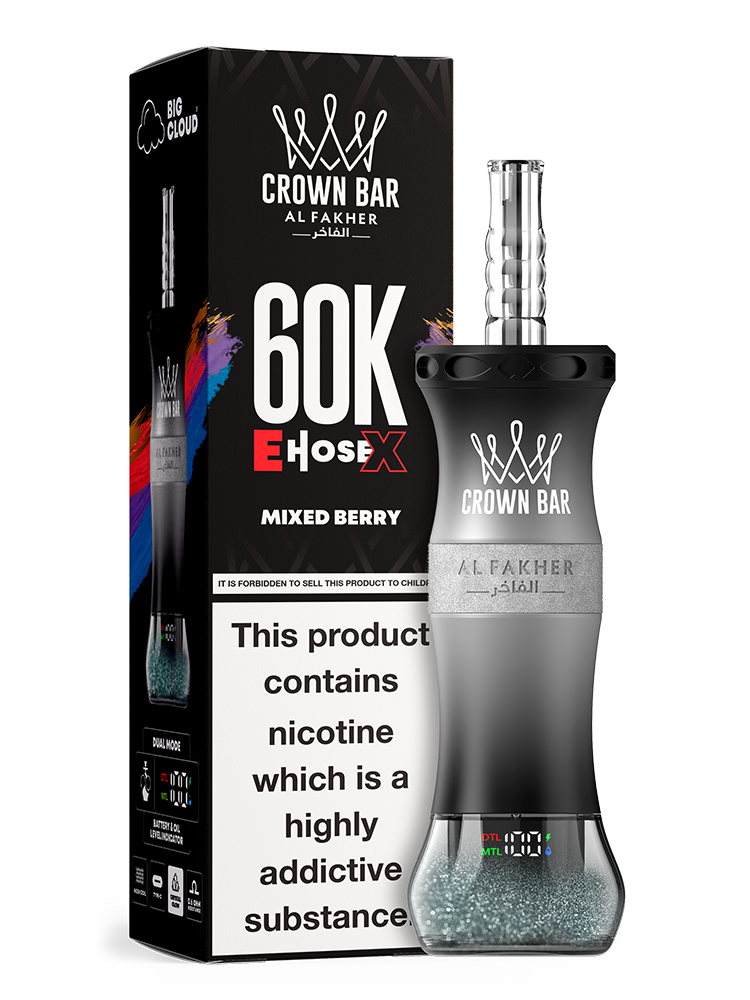 Al Fakher Crown Bar E Hose X 60K Mixed Berry – Mini Hookah kaufen Deutschland