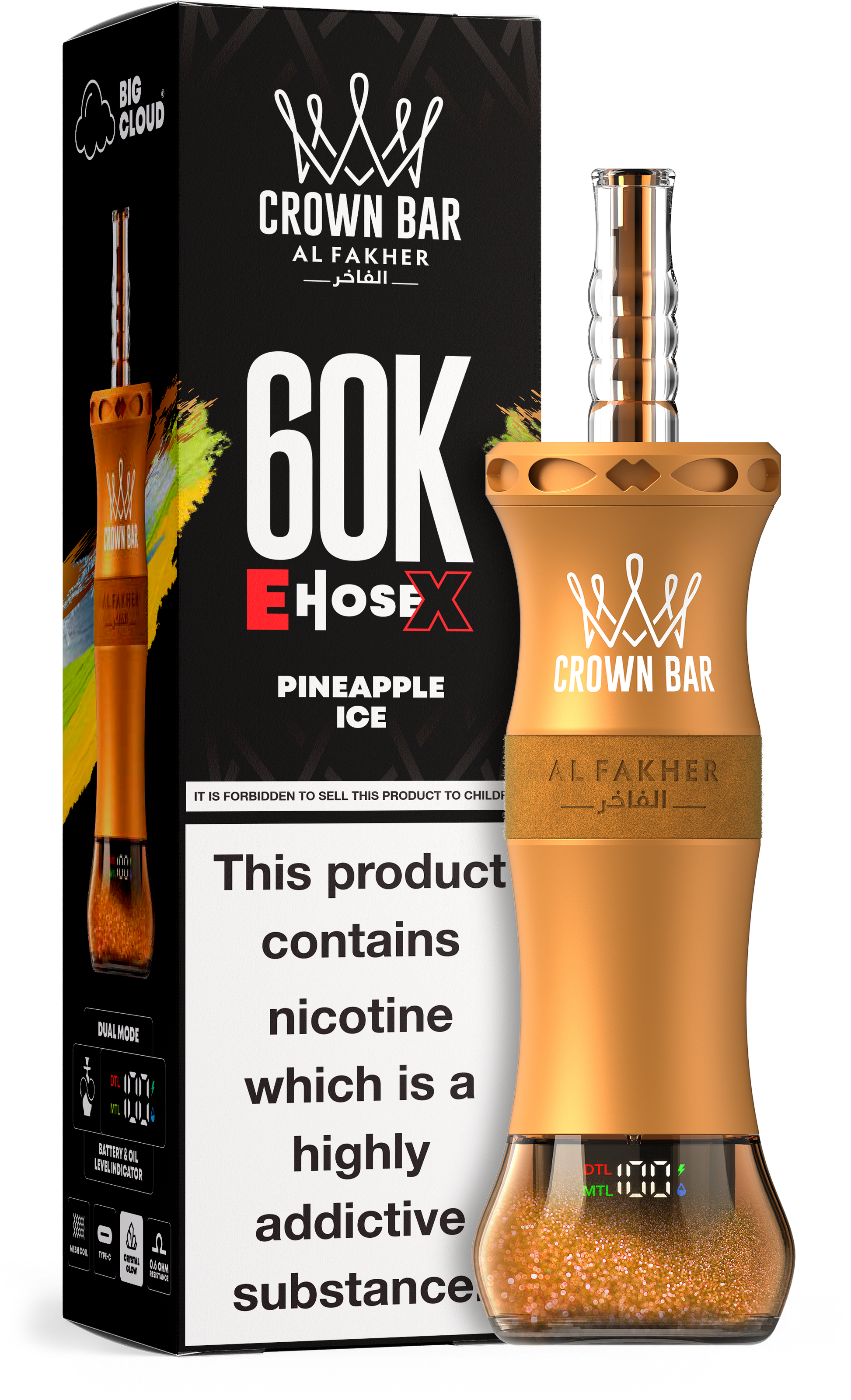 Al Fakher Crown Bar E Hose X 60K Mini Hookah E-Shisha | 60.000 Zge Al Fakher Crown Bar E Hose X 60K Mini Hookah E-Shisha | 60.000 Zge