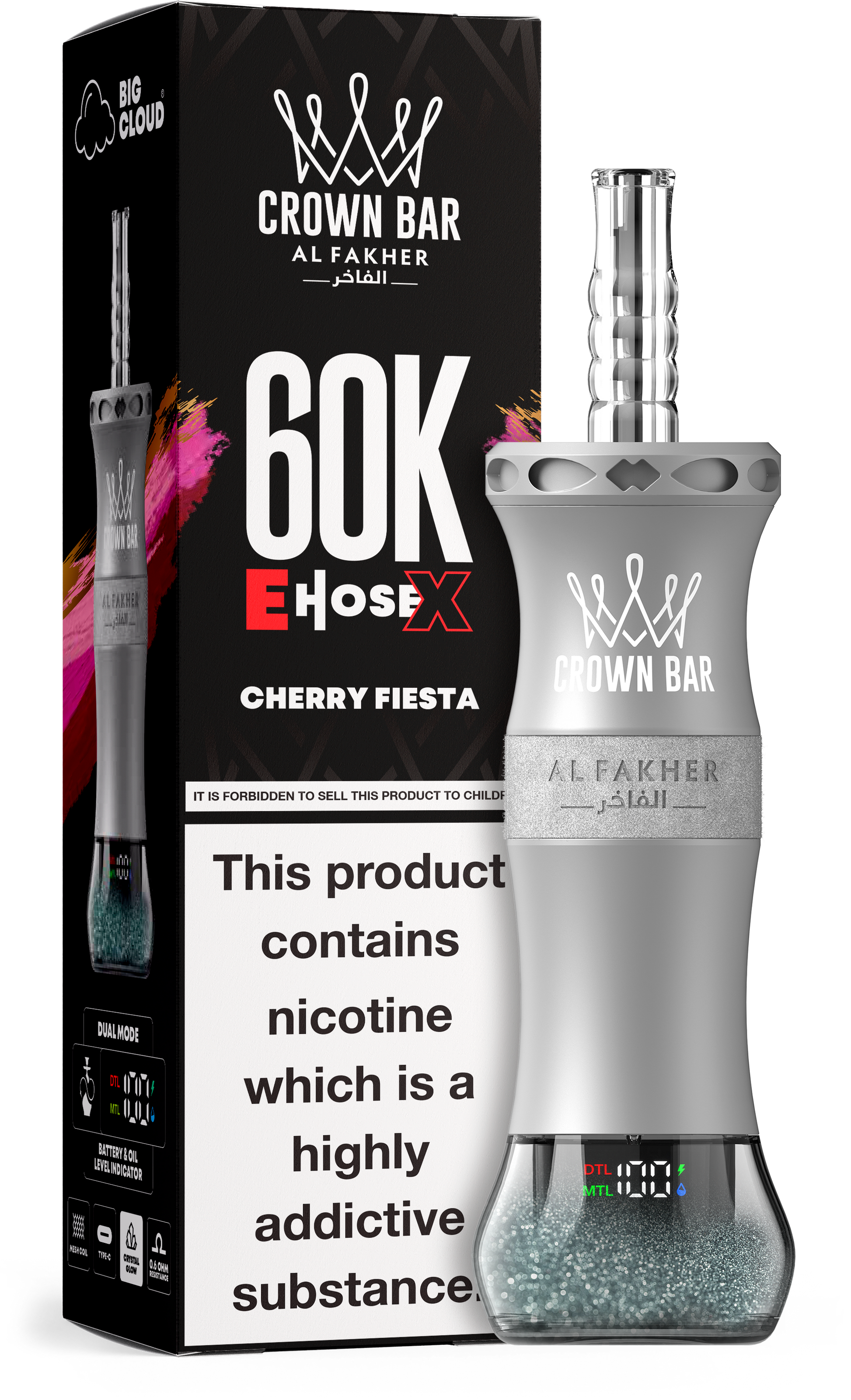 Al Fakher Crown Bar E Hose X 60K Cherry Fiesta – Mini Hookah kaufen