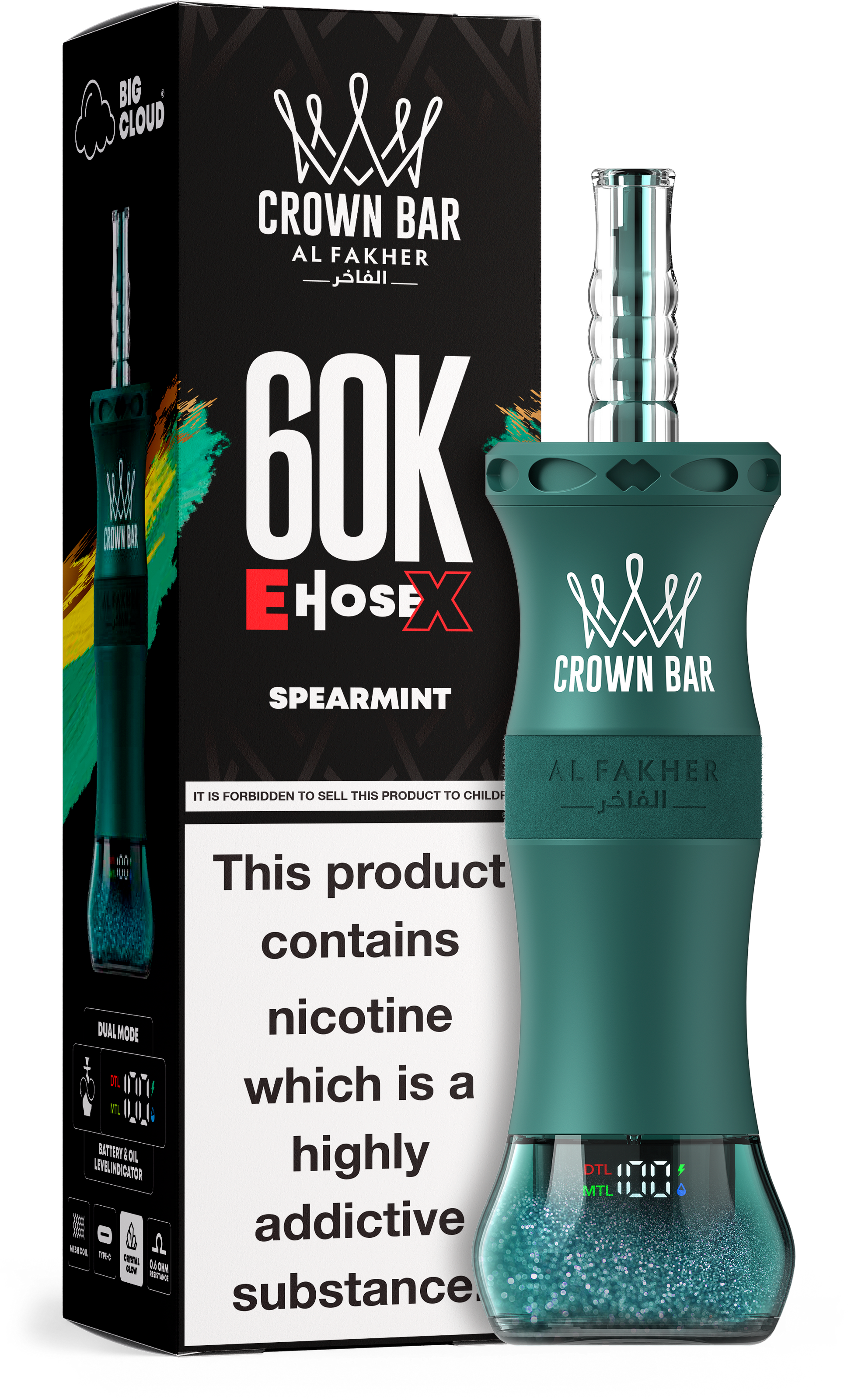 Al Fakher Crown Bar E Hose X 60K Spearmint – Mini Hookah kaufen