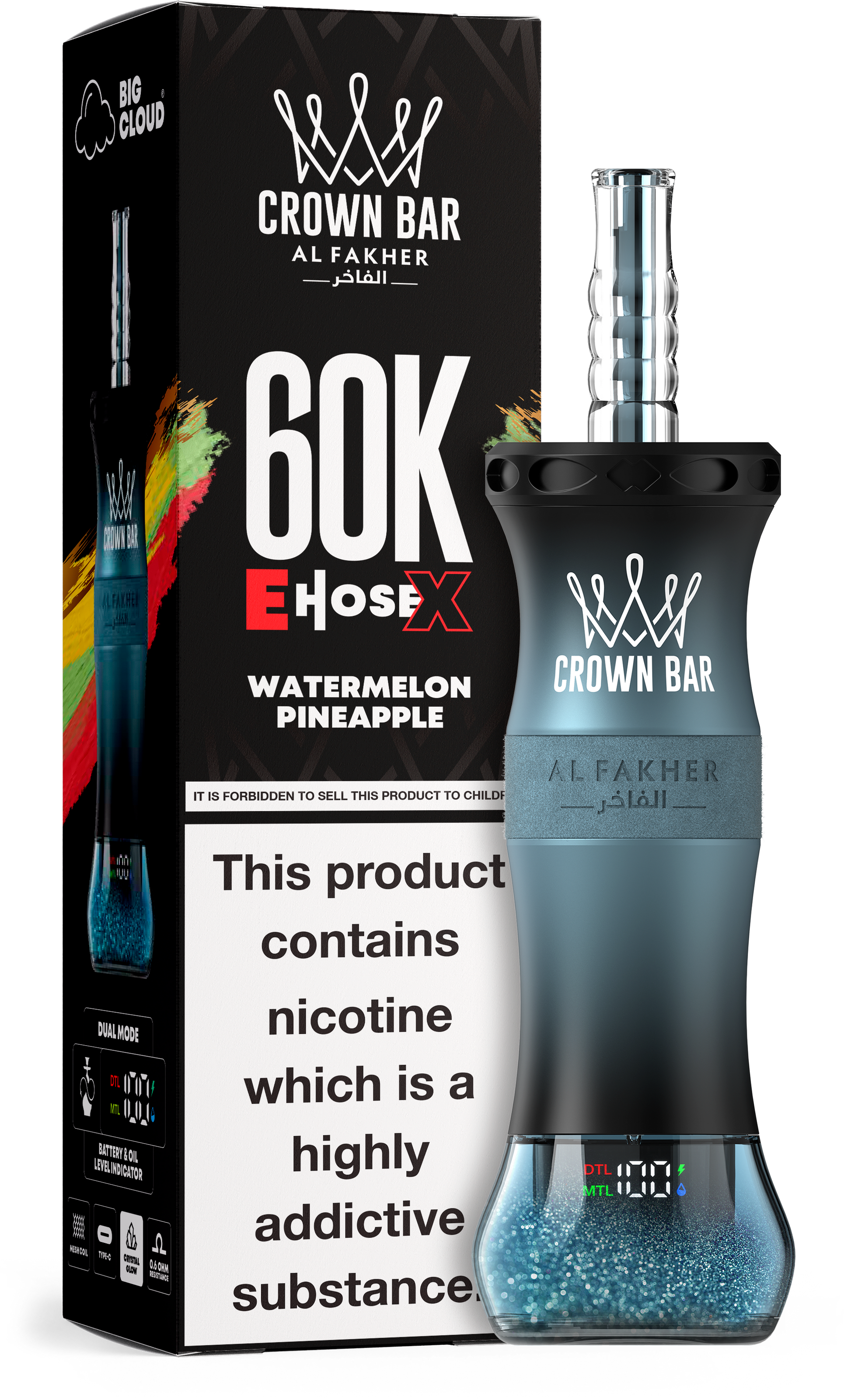 Al Fakher Crown Bar E Hose X 60K Mini Hookah E-Shisha | 60.000 Zge Al Fakher Crown Bar E Hose X 60K Mini Hookah E-Shisha | 60.000 Zge