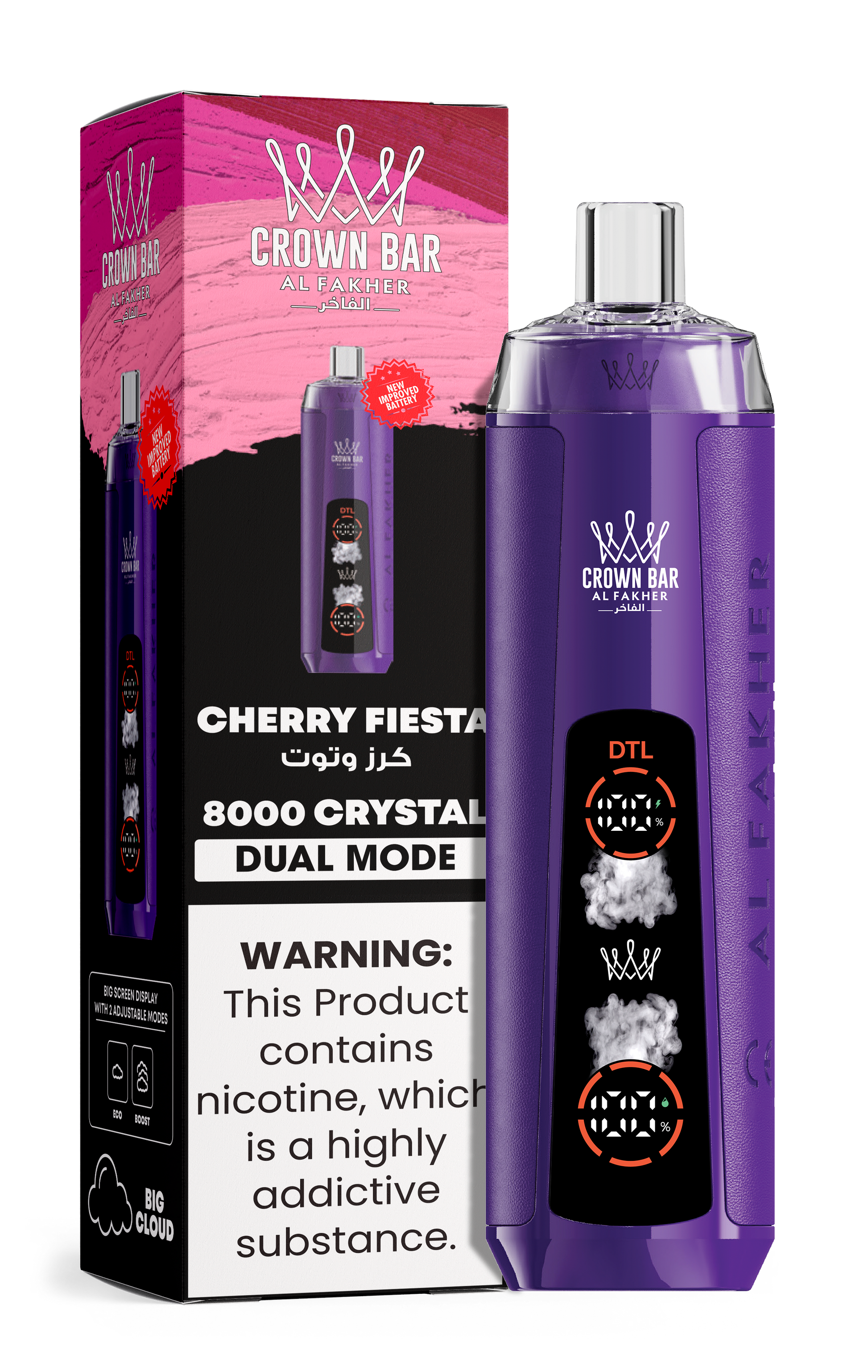 Al Fakher Crown Bar 8K Crystal Dual Mode Chery Fiesta– Vape kaufen