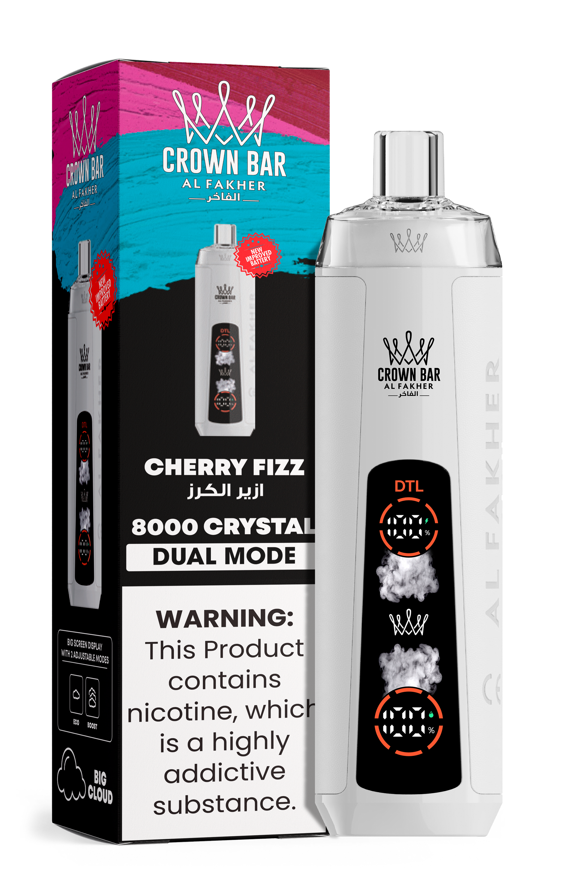 Al Fakher Crown Bar 8K Crystal Dual Mode Cherry Fizz – Vape Deutschland