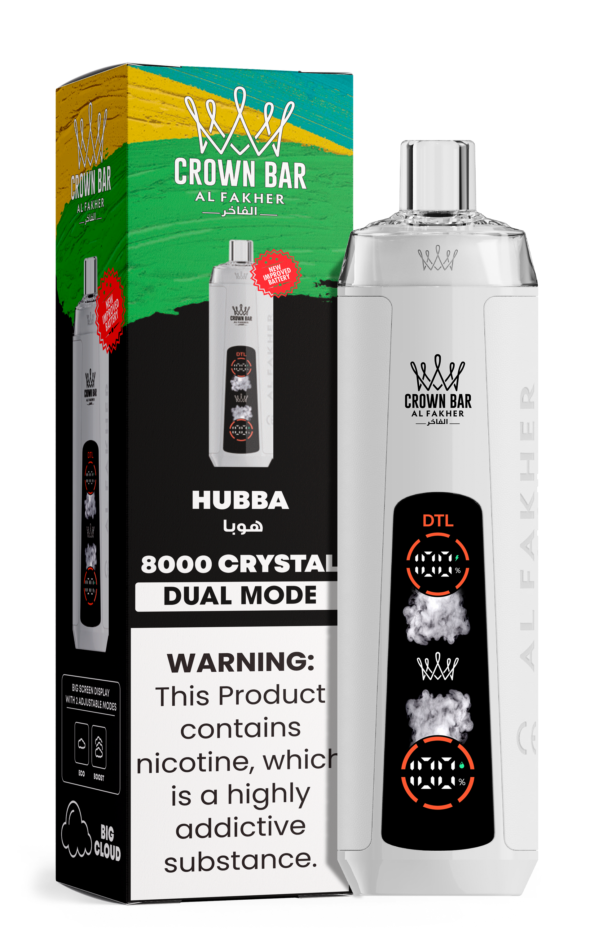 Al Fakher Crown Bar 8K Crystal Dual Mode Hubba – Einweg Vape Deutschland