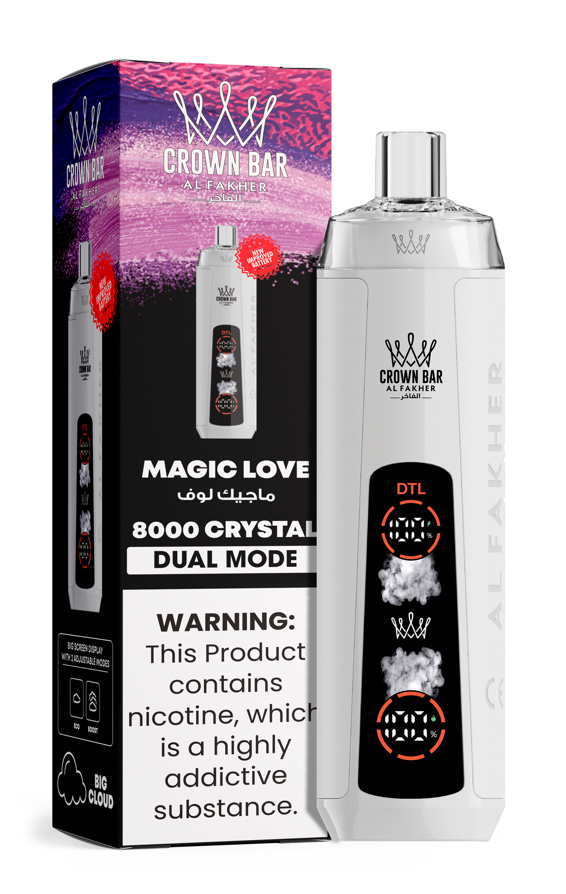 Al Fakher Crown Bar 8K Crystal Dual Mode Magic Love – Vape kaufen
