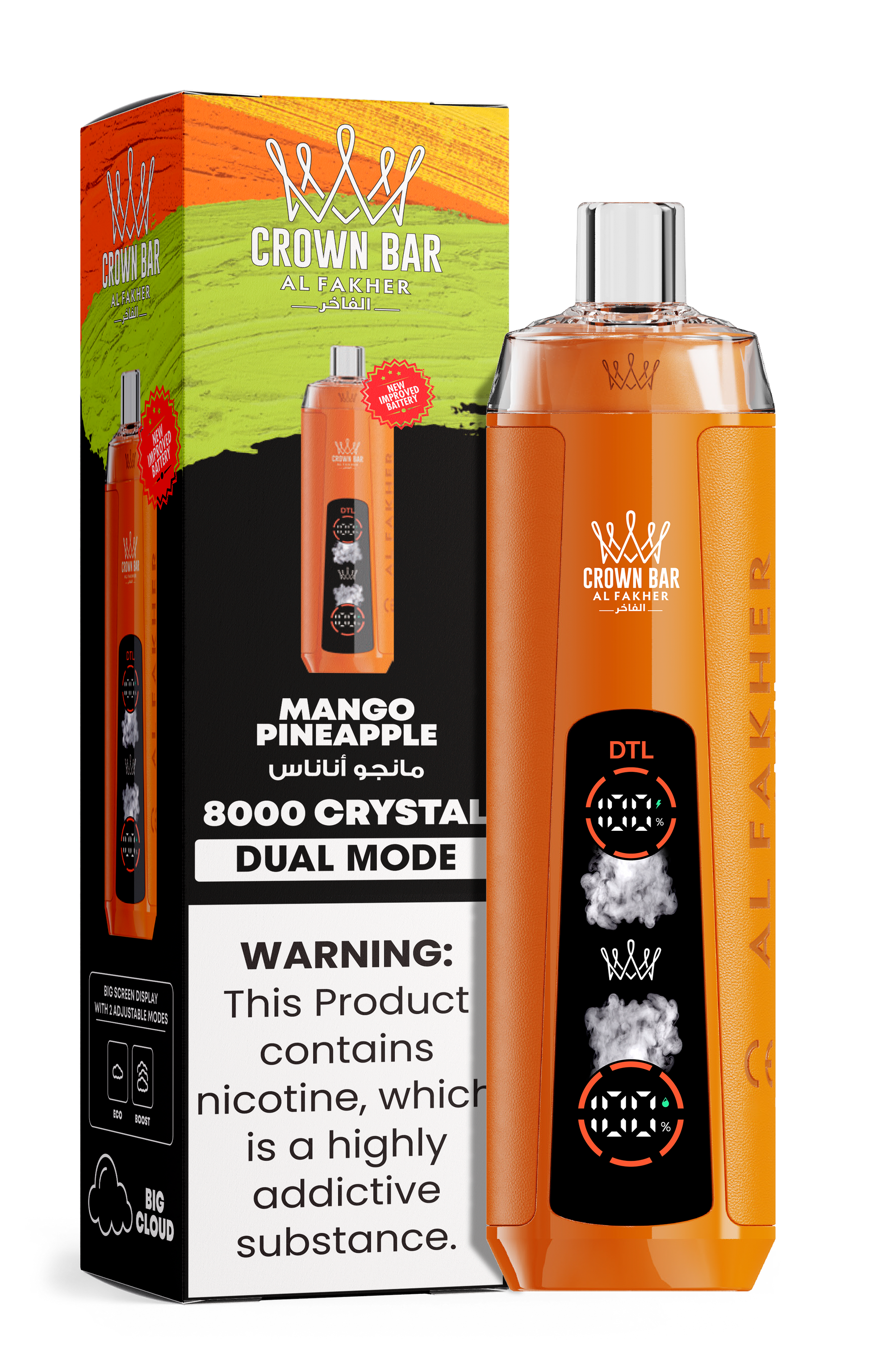 Al Fakher Crown Bar 8K Crystal Dual Mode Mango Pineapple– Vape Deutschland