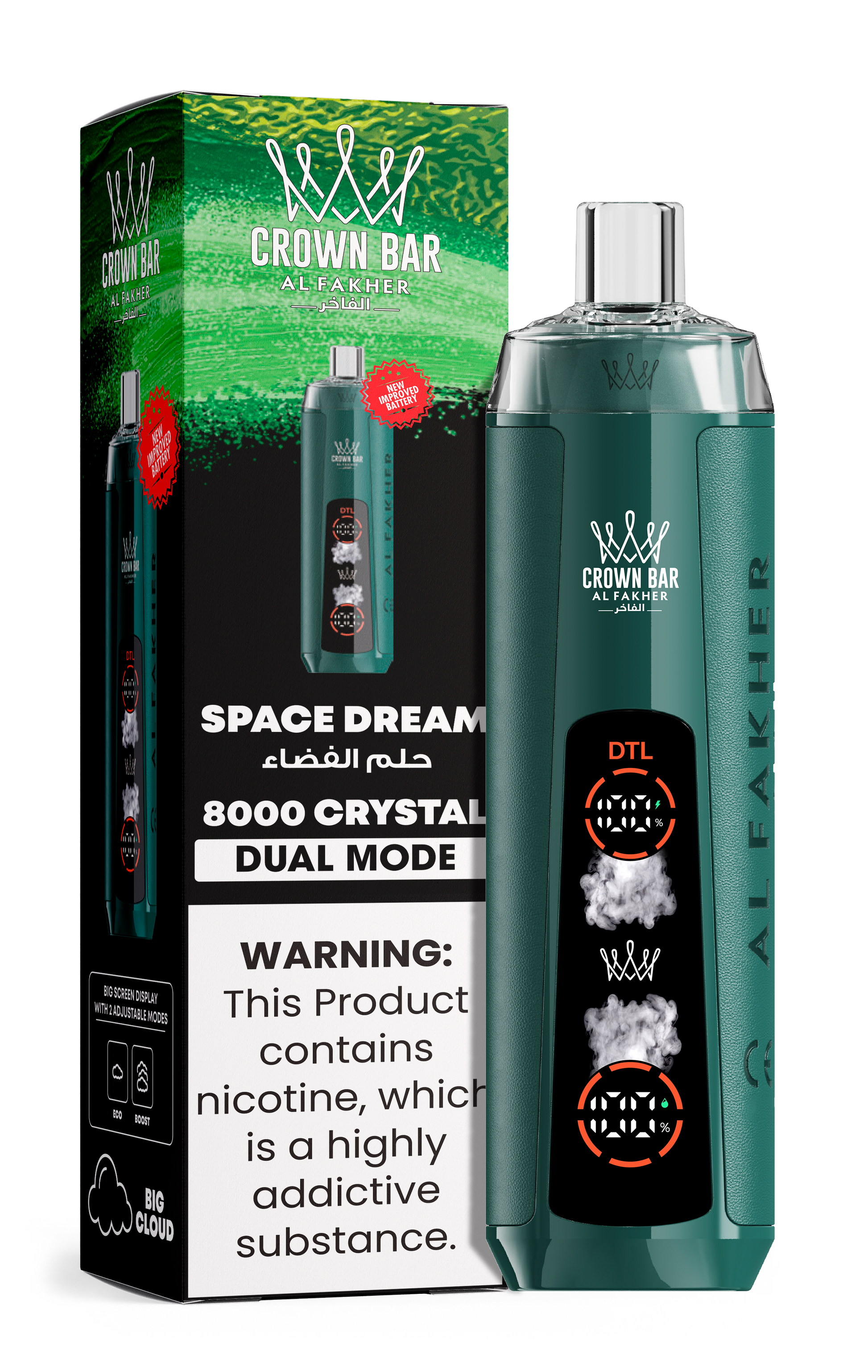 Al Fakher Crown Bar 8K Crystal Dual Mode Space Dream– Vape Deutschland