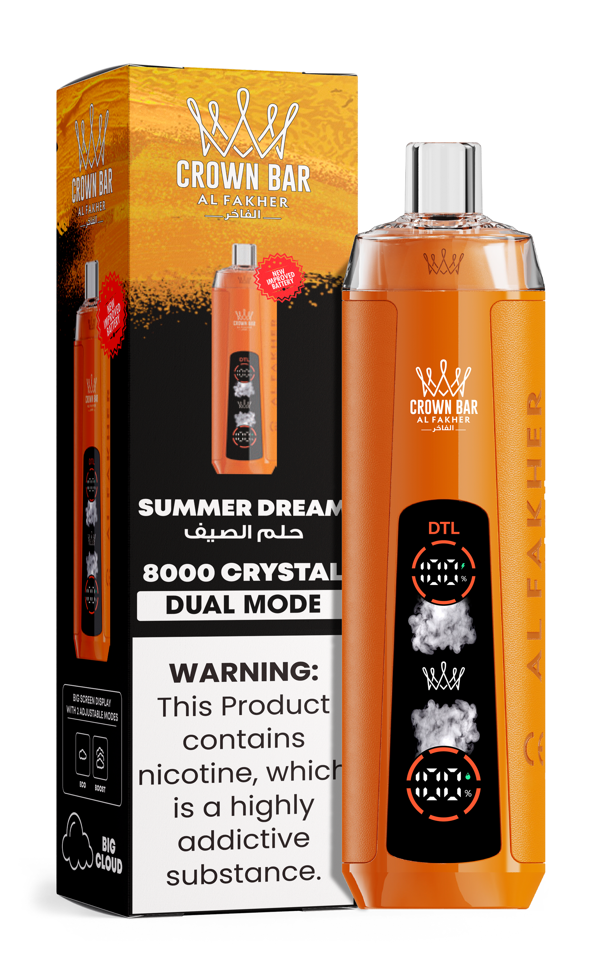 Al Fakher Crown Bar 8K Crystal Dual Mode Summer Dream – E-Zigarette Deutschland