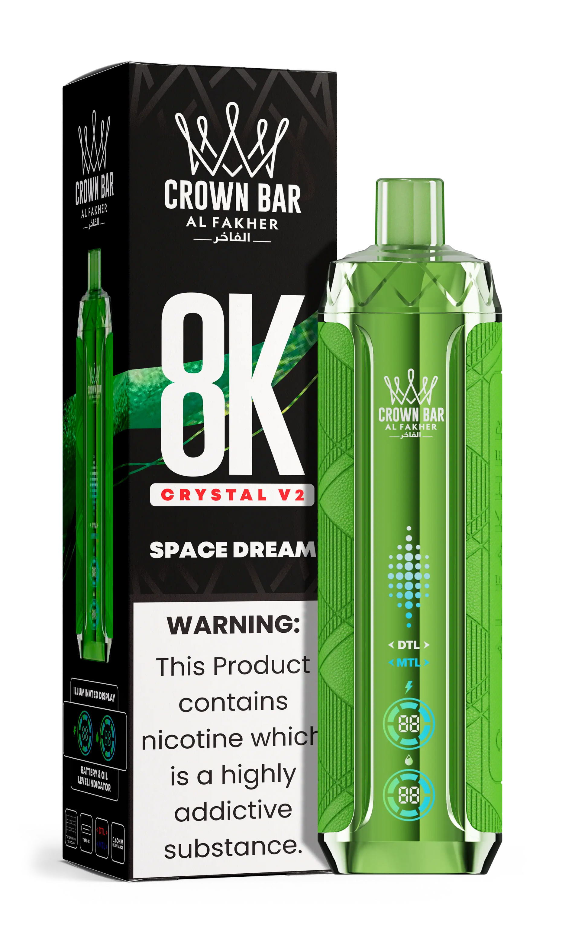 Al Fakher Crown Bar 8K Crystal V2 Space Dream kaufen – 8000 Züge Einweg Vape | bigpuff.shop

