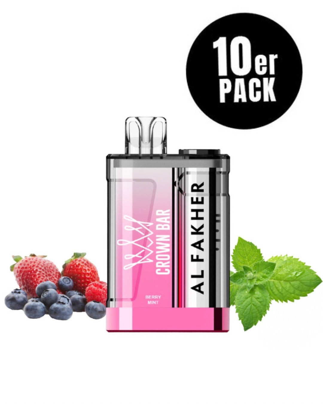 Al Fakher Crown Bar 9000 Crystal Berry Mint – 10er Pack - Vape kaufen Deutschland