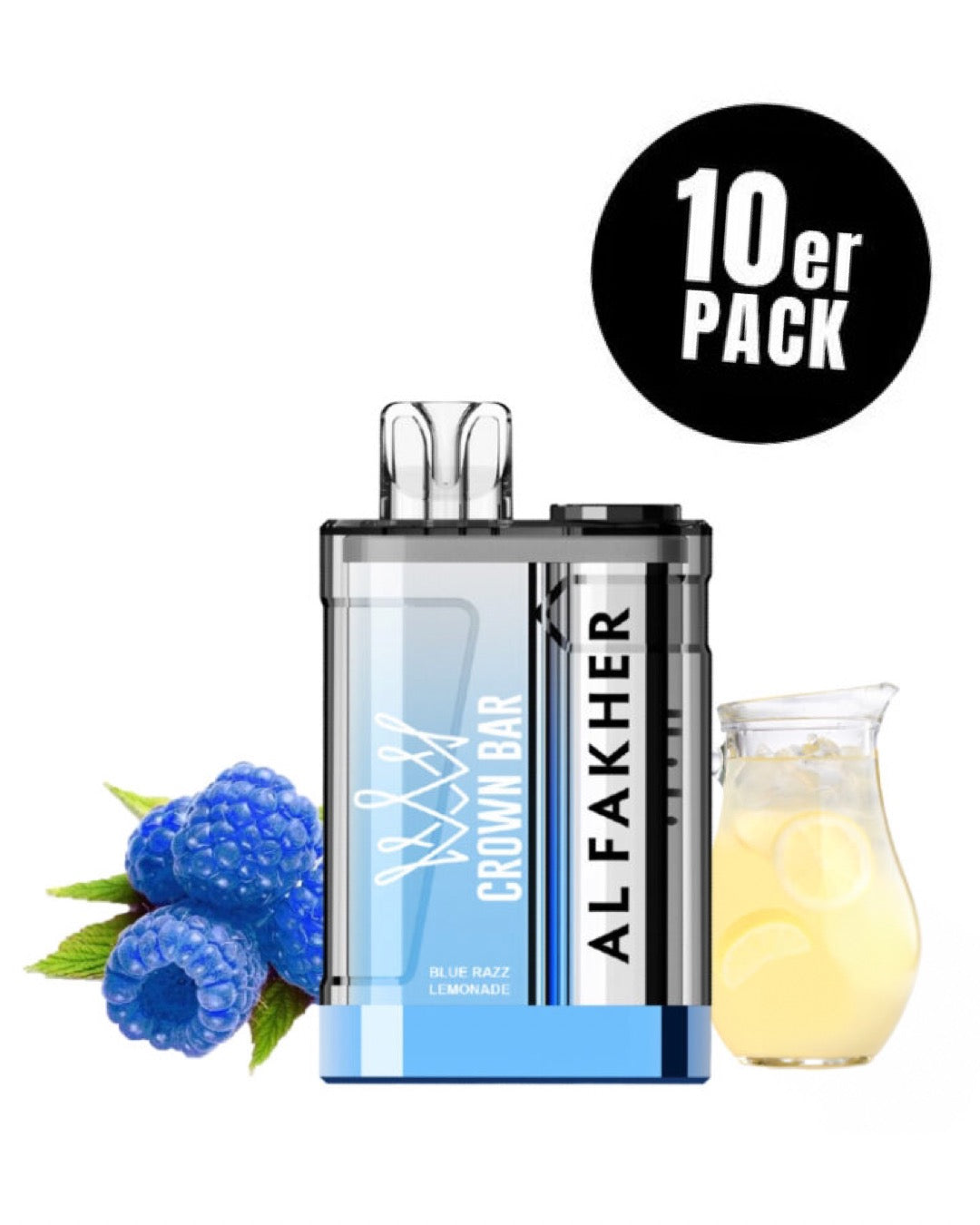 Al Fakher Crown Bar 9000 Crystal Blue Razz Lemonade – 10er Pack-Einweg Vape kaufen Deutschland