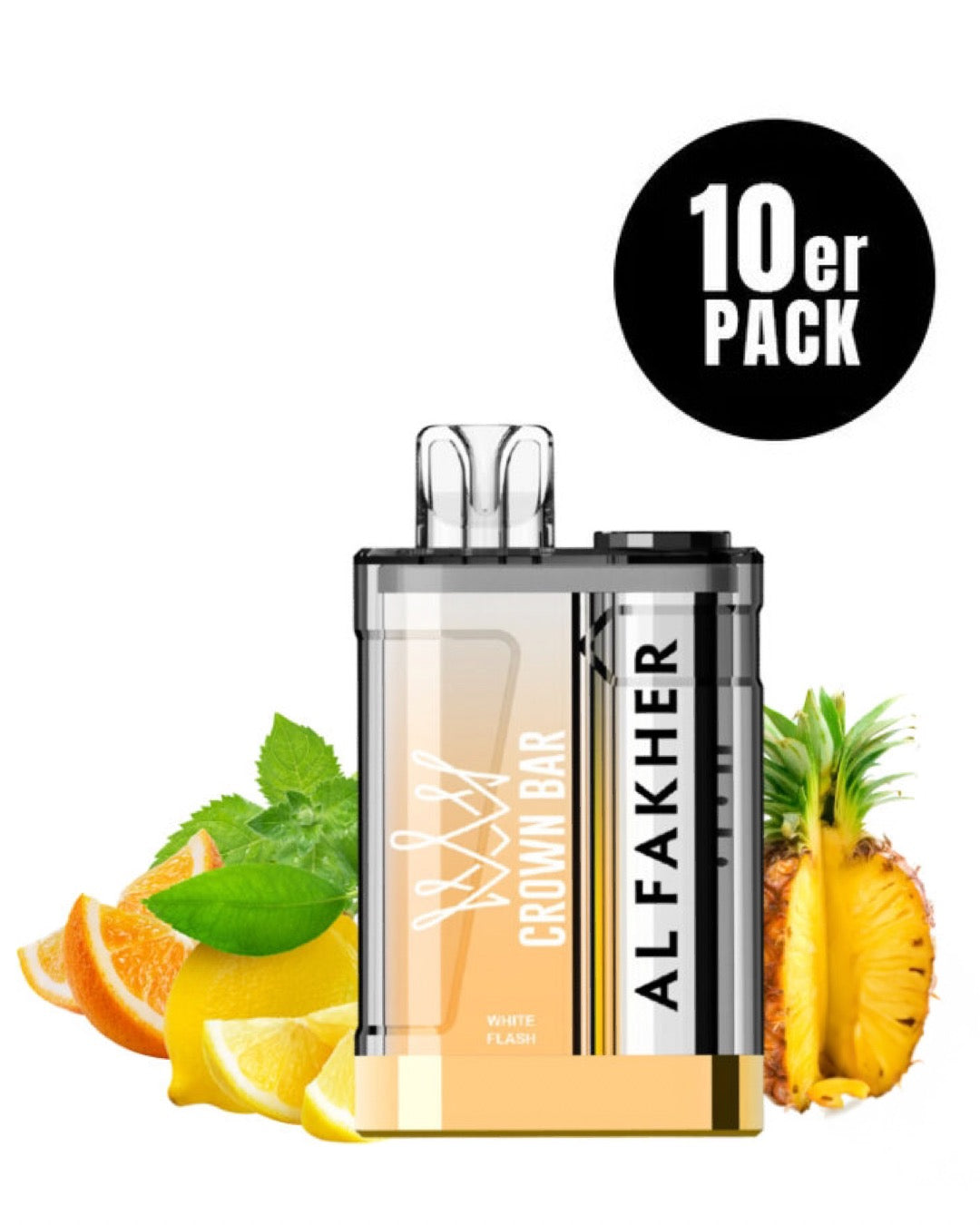 Al Fakher Crown Bar 9000 Crystal White Flash – 10er Pack - Vape kaufen Deutschland
